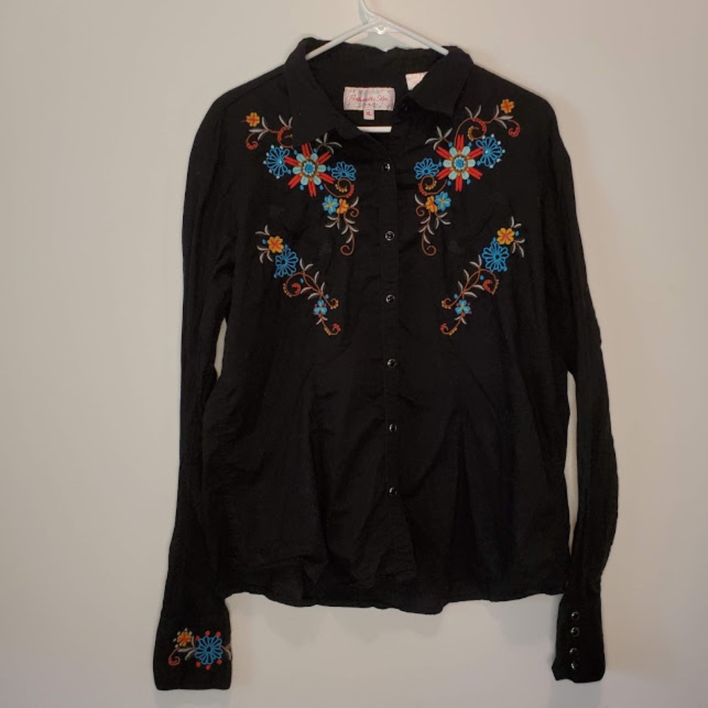 Panhandle Slim Black Button Down